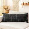 Black Boho Long Lumbar Pillow Covers for Bed Decor