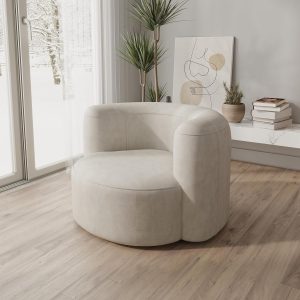 Velvet Curved Back Accent Chair for Living Room Decor