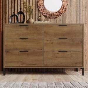 Vintage Sideboard with Six Storage Drawers