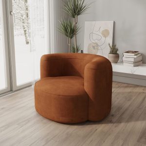 Mellow Velvet Accent Chair with Curved Back Design