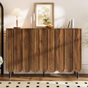 Modern Wave Door Chest with Adjustable Shelves