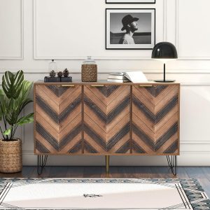 Modern Sideboard with Three Doors Storage Cabinet