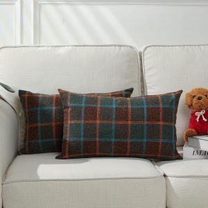 Fall Linen Buffalo Check Pillow Covers for Sofa Decor