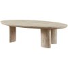 Oval Travertine Stone Minimalist Coffee Center Table
