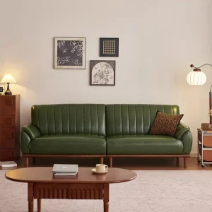 Luxury Italian Vintage Green 3-Seater Sofa